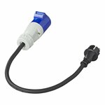 Verloopkabel 40cm 3x2,5mm² van Schuko stekker naar CEE