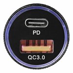 USB snellader type A + C 2-weg 12/24V 3100mA
