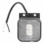 Markeringslamp 12/24V wit 65 x 65 mm LED met houder