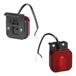 Markeringslamp 12/24V rood 65 x 65 mm LED met houder