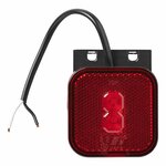 Markeringslamp 12/24V rood 65 x 65 mm LED met houder