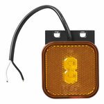 Zijmarkeringslamp 12/24V oranje 65 x 65 mm LED met houder