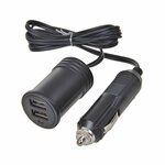Verlengkabel 1M met USB lader 2-weg type A 12V/24V in blister