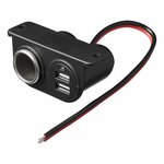 Opbouw-sigarettenaanstekerdoos + 2xUSB type A 12V/24V