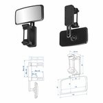 Binnenspiegel 115 x 55 mm met klem