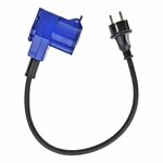 Verloopkabel 40cm van Schuko stekker naar haakse CEE contrastekker + Schuko stopcontact