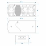 Achterlicht 6 functies 222x100mm links