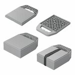 Onderlegplaten stapelbaar met handvat - set van 4 stuks