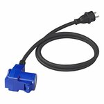 Verloopkabel 150cm 3x2,5mm² van Schuko stekker naar haakse CEE contrastekker + Schuko stopcontact