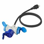 Verloopkabel 150cm 3x1,5mm² van Schuko stekker naar 1xCEE + 2xSchuko stekkerdoos