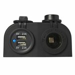 Opbouw kit: stekkerdoos DIN + USB poort dubbel type A 2x2100mA