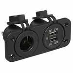 Inbouw kit: stekkerdoos DIN + USB poort dubbel type A 2x2100mA in blister