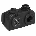 Opbouw kit: stekkerdoos DIN + USB poort dubbel type A 2x2100mA in blister