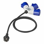 Verloopkabel 150cm 3x1,5mm² van Schuko stekker naar 3xCEE