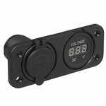 Inbouw kit: voltmeter 6-30V + USB poort dubbel type A 2x2100mA