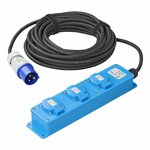 CEE 3-weg Schuko stekkerdoos 10M 3x 1,5 mm²