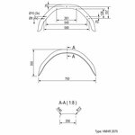 Spatscherm metaal hoekig 14 inch (2075)
