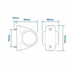 Breedtelicht 12/24V rood/wit 101x82mm LED