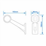 Breedtelicht 12/24V rood/wit/oranje 166x193mm LED links