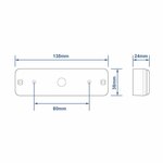 Achterlicht 12/24V 3 functies 135x38mm LED met houder zwart