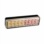 Achterlicht 12/24V 3 functies 135x38mm LED met houder zwart in blister