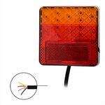 Achterlicht 12/24V 4 functies 100x100mm LED in blister
