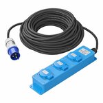 CEE 3-weg stekkerdoos 20M 3x 1,5 mm² (2xSchuko + 1x2-USB)