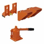 Hydraulische caravankrik met waterpas voor dubbelas