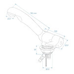 Koudwaterkraan Keramik Style 12V  dia 33 mm chroom in blister