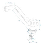 Koudwaterkraan De Luxe 12V  dia 20 mm wit grote knop in blister