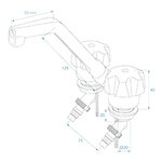 Mengkraan De Luxe  dia 20 mm zwart/chroom, grote knop in blister