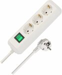 Met schakelaar 3-voudig wit 5 m h05vv-f 3g1,5
