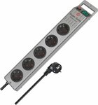 Stekkerdoos 5-voudig zilver 2,5m h05vv-f 3g1,5