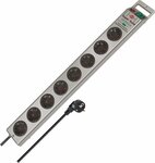 13.500a stekkerdoos met overspanningsbeveiliging 8-voudig zilver 2,5 m h05vv-f 3g1,5