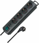 Stekkerdoos 4-voudig zwart 1,5m h05vv-f 3g1,5