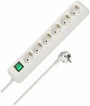 Met schakelaar 6-voudig wit 1,5m h05vv-f 3g1,5