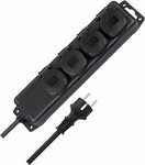 Stopcontactverdeler ip44 4-voudig zwart 2m h07rn-f 3g1,5