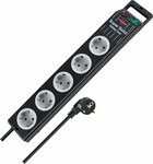 Stekkerdoos 5-voudig zwart 2,5m h05vv-f 3g1,5