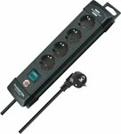 Stekkerdoos 4-voudig zwart 1,8m h05vv-f 3g1,5