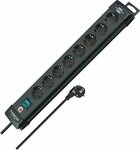 Stekkerdoos 8-voudig zwart 3m h05vv-f 3g1,5