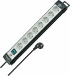Stekkerdoos 8-voudig zwart lichtgrijs 5m h05vv-f 3g1,5