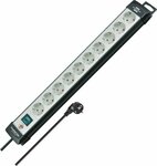 Stekkerdoos 10-voudig zwart lichtgrijs 3m h05vv-f 3g1,5