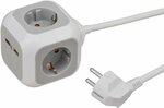 Usb-charger stekkerblok 4-voudig, 1,4m h05vv-f 3g1,5