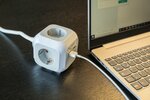 Usb-charger stekkerblok 4-voudig, 1,4m h05vv-f 3g1,5