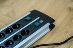Stekkerdoos 12-voudig duo zwart 3m h05vv-f 3g1,5 de stopcontacten zijn schakelbaar per 6