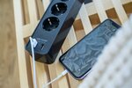 Stekkerdoos met usb 4-voudig zwart zwart 1,5m h05vv-f 3g1,5 met schakelaar