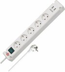 Stekkerdoos met usb 5-voudig wit 3m h05vv-f 3g1,5 met schakelaar