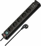 Stekkerdoos met usb 5-voudig zwart 3m h05vv-f 3g1,5 met schakelaar