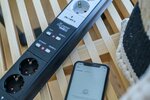 Connect wifi stekkerdoos 6 stopcontacten (4x schakelbaar, 2x permanent) 3m h05vv-f 3g1,5 zwart lichtgrijs