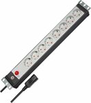 19 contactdoosstrip voor schakelkasten 8-voudig zw lichtgr 3m h05vv-f 3g1,5 19-format